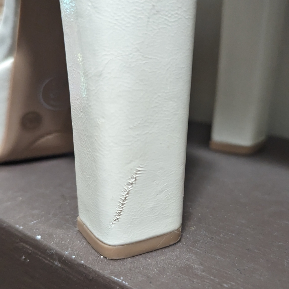 White leather platform sandals - Picture 3 of 7